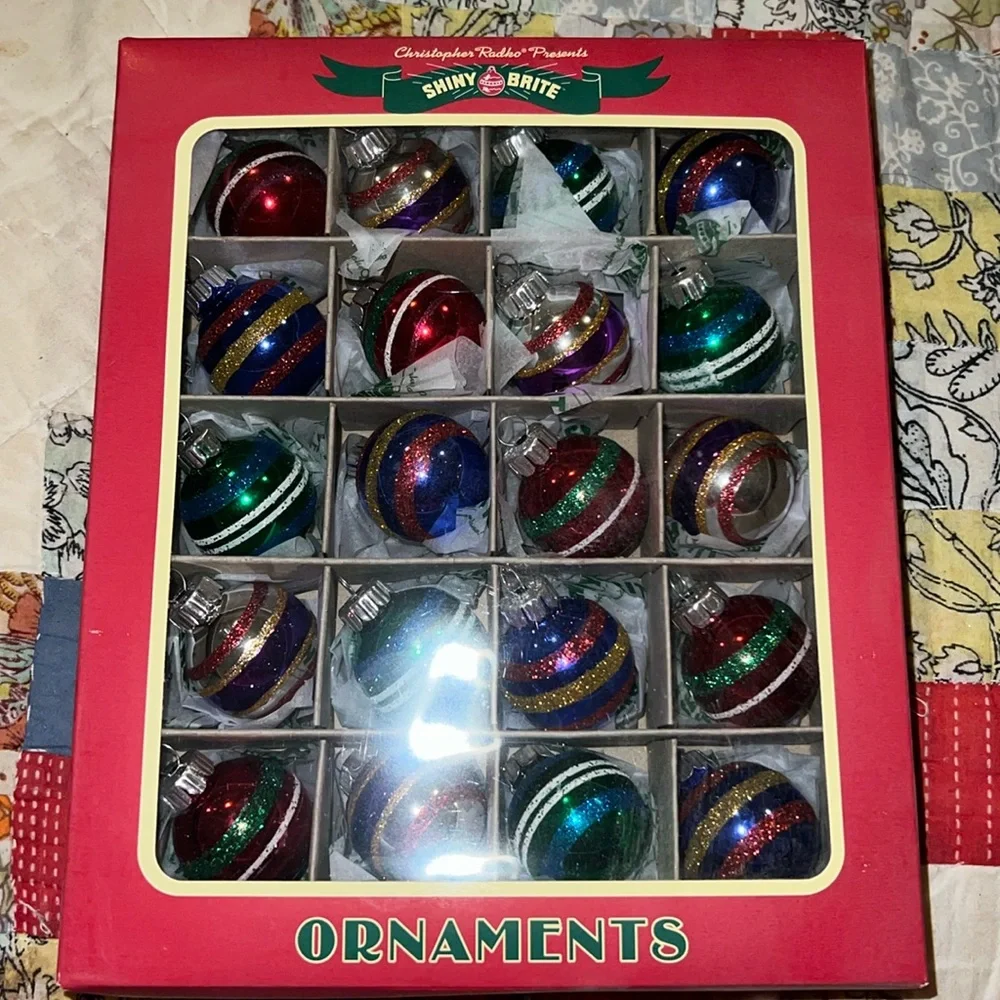 NWT Christopher Radko Shiny Brite small glass Christmas ornaments